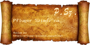 Pfluger Szimóna névjegykártya